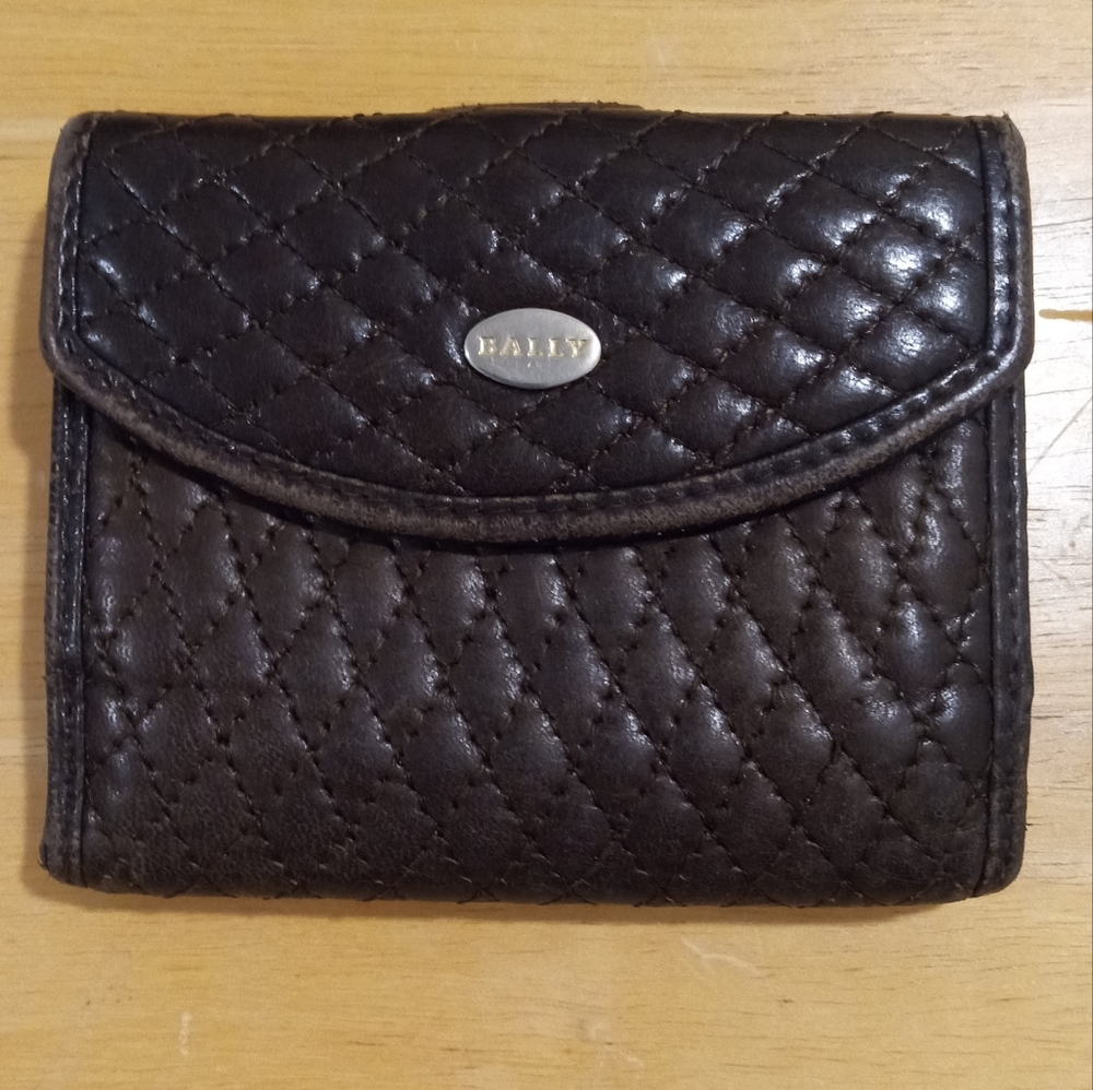 Bally Quilted Dark Brown Wallet